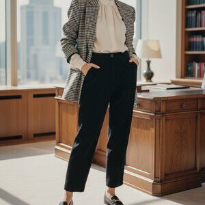 Vintage 80s 90s Chloe cropped charcoal trousers classic twee preppy tailored